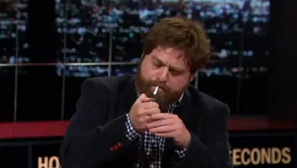 Zach Galifianakis Smokes a Joint on HBO's Real Time With Bill Maher (Video) | Third Monk image 1
